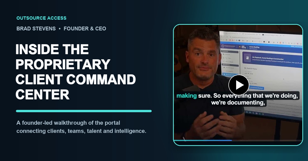 Brad Stevens Client Command Center portrait video